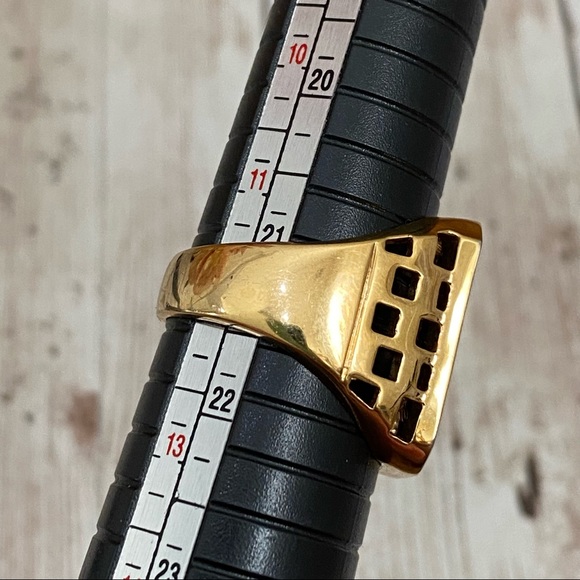 Unsigned CZ Stone Dollar $-Sign Hip Hop Gold-tone Men’s Fashion Ring Size 12 - Picture 8 of 12